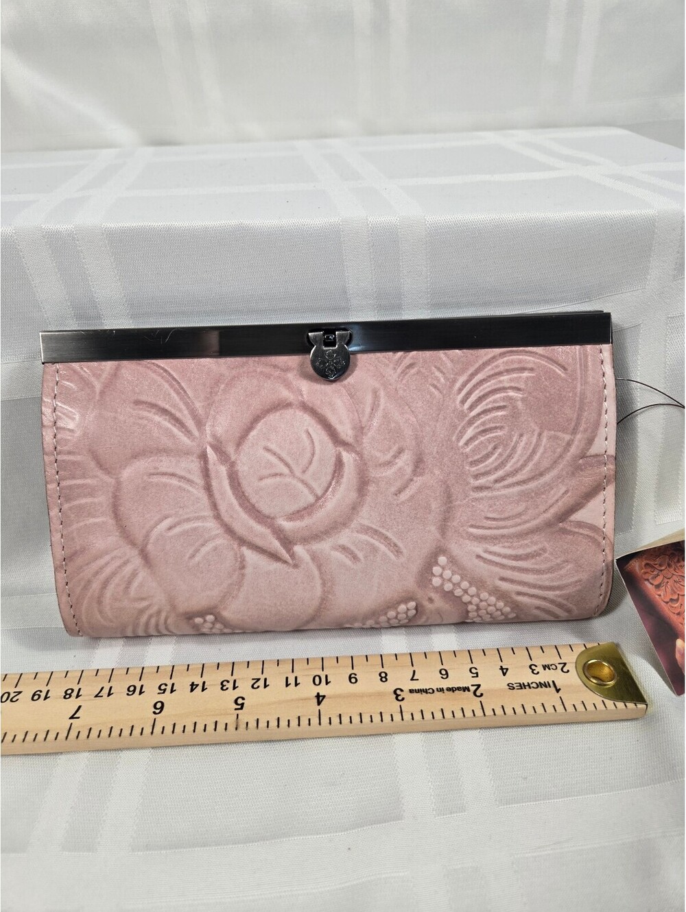 Patricia Nash Cauchy Tooled Rose Leather Clutch Wallet NWT - Picture 5 of 15